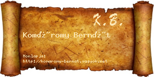 Komáromy Bernát névjegykártya